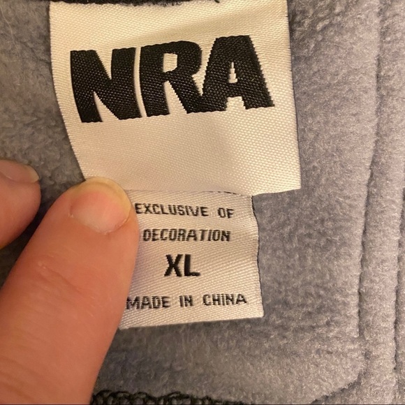 NRA XL Fleece Lined 1/4 Zip Pull Over Men’s Jacket / Sweater, Black, Rifle Assoc - Picture 5 of 8